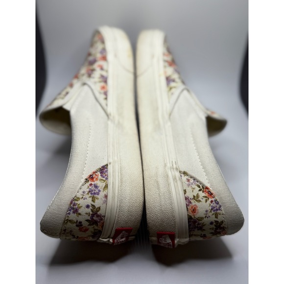 Vans Slip On Floral Print Sneakers Womens Size 10 Casual Canvas Shoes - Picture 4 of 6